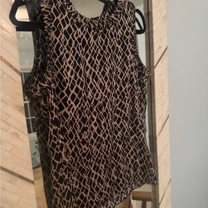 Etcetera Sleeveless Geometric Print Top - Black and Tan